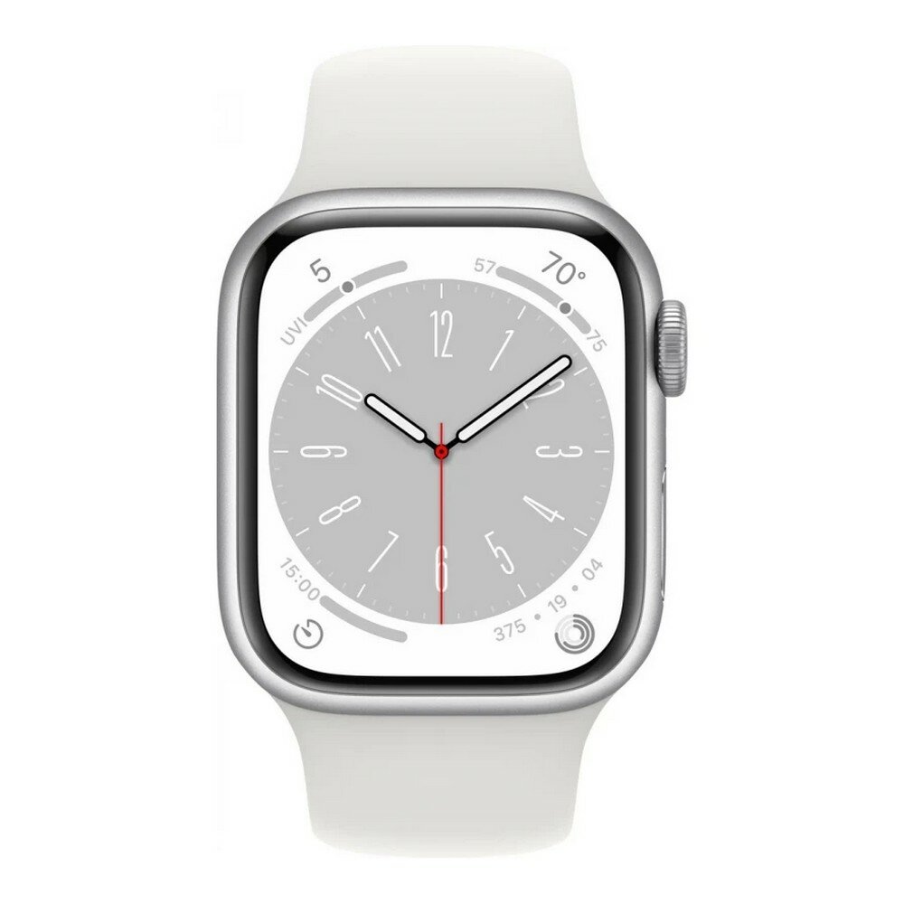 Умные часы Apple Watch Series 8 45mm Cellular Aluminum Case with Sport Band Silver/White