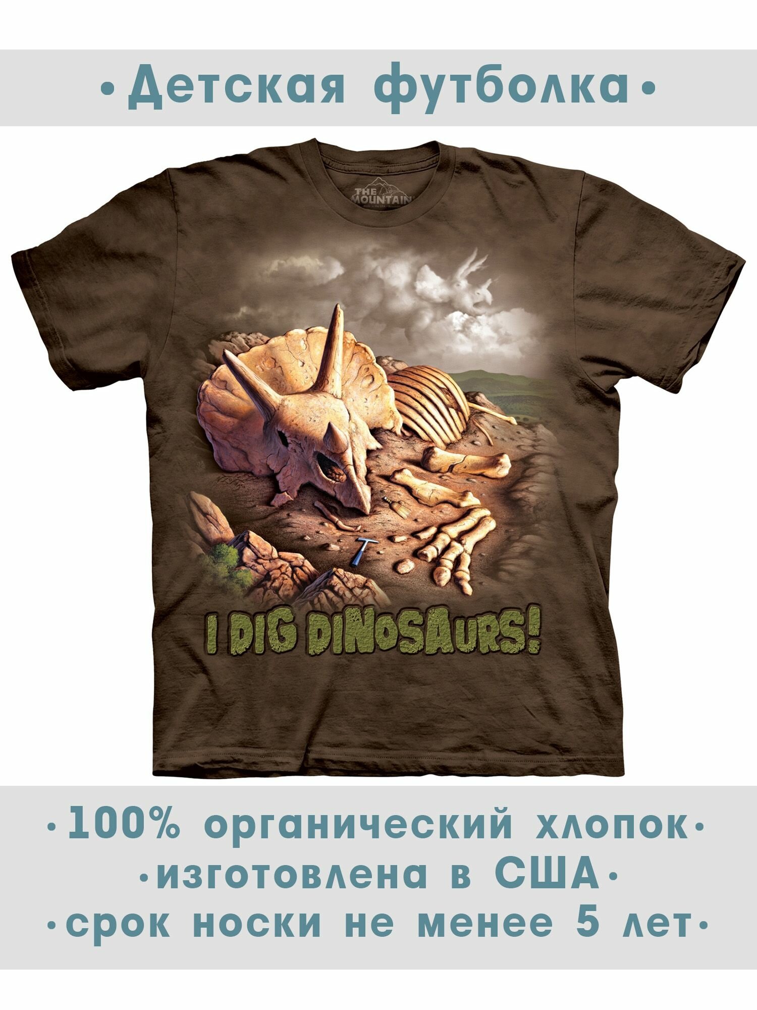 Футболка детская The Mountain "I Dig Dinosaurs"