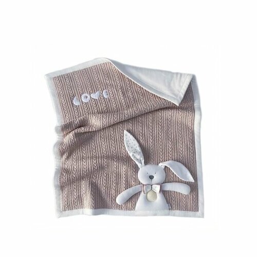 Плед с зайкой пудрово-розовый трикотажный 100 х 80 см LoveBabyToys 3750₽