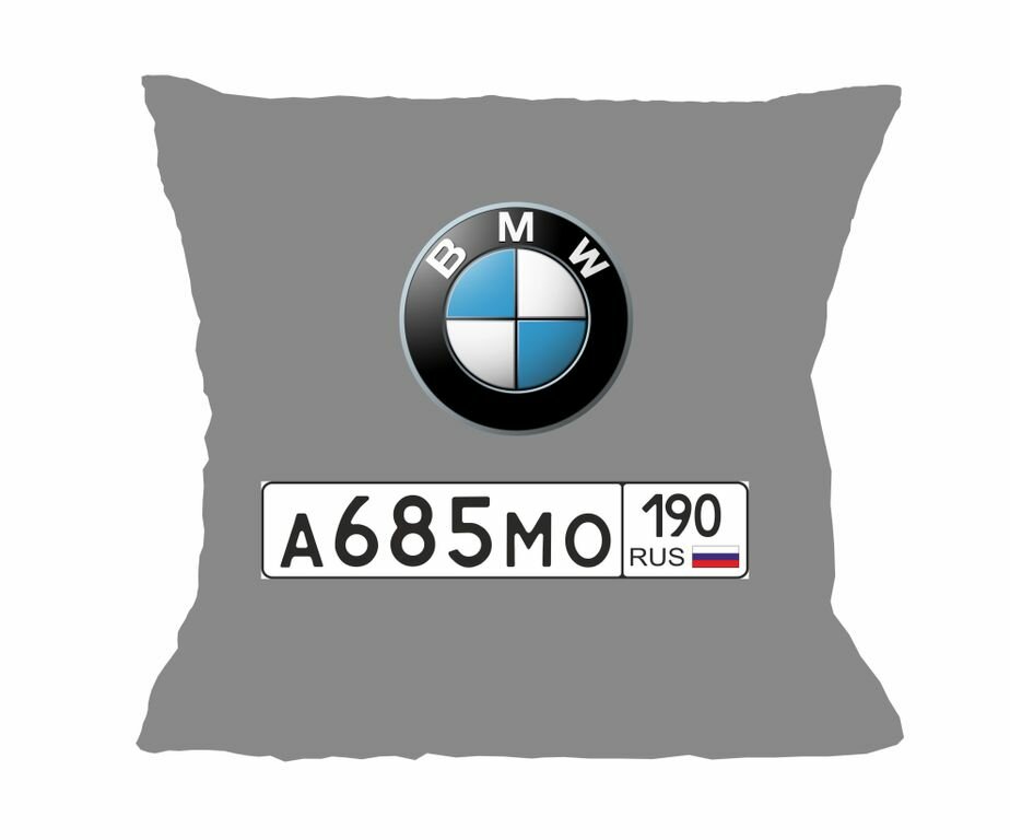 Подушка BMW/БМВ №6, Картинка с двух сторон