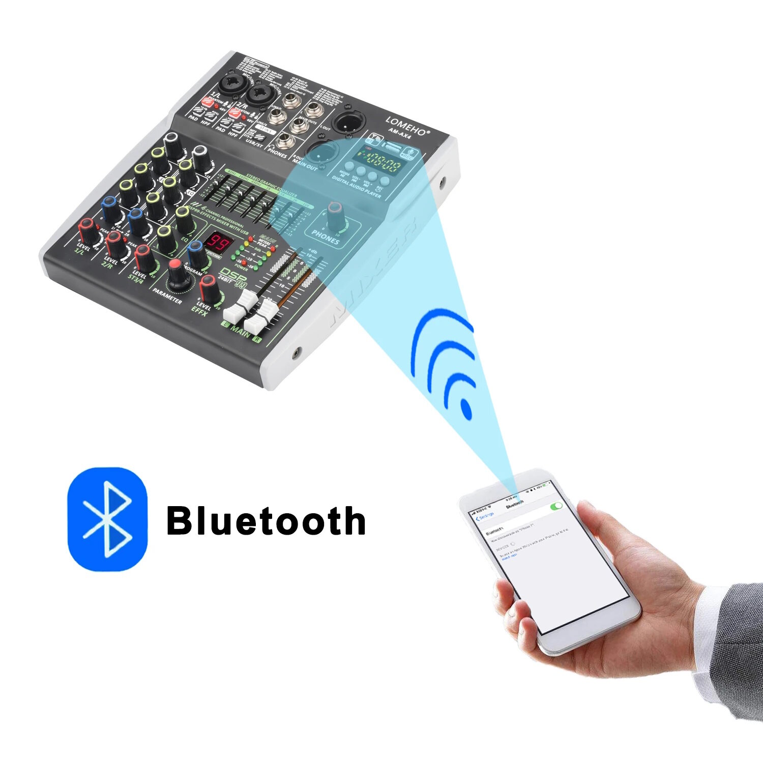 Микшерный пульт Lomeho PRO Bluetooth Эквалайзер