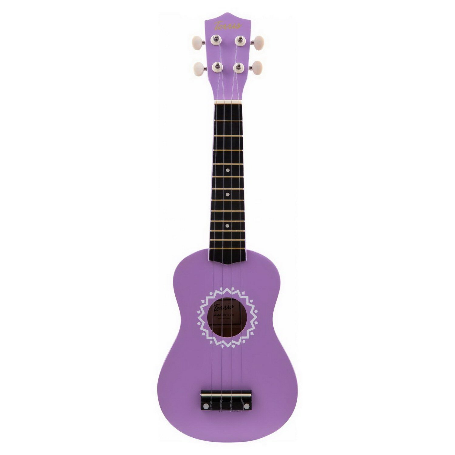 Музыкальный инструмент TERRIS Гитара гавайская Укулеле сопрано JUS-11 VIO фиолетовая DNT-66326