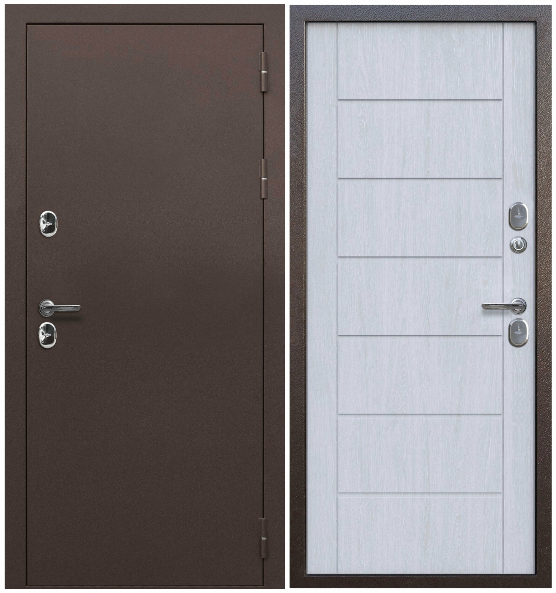 Входная дверь Ferroni 11 см ISOTERMA Медный Антик Астана Милки (960мм) левая