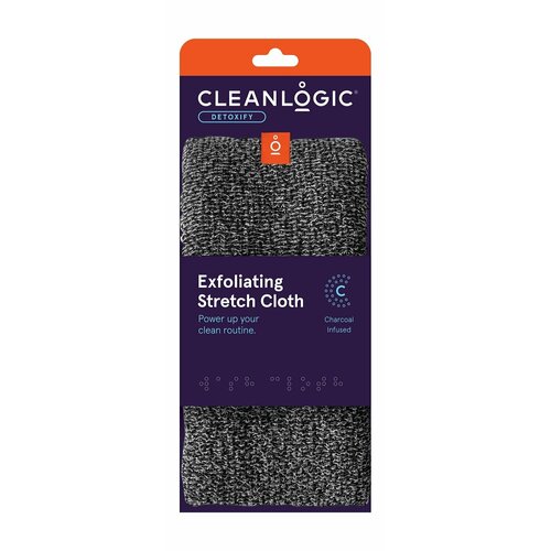 Растягивающаяся мочалка для тела с древесным углем Cleanlogic Detoxify Exfoliating Stretch Cloth растягивающаяся мочалка для тела с древесным углем cleanlogic detoxify exfoliating stretch cloth