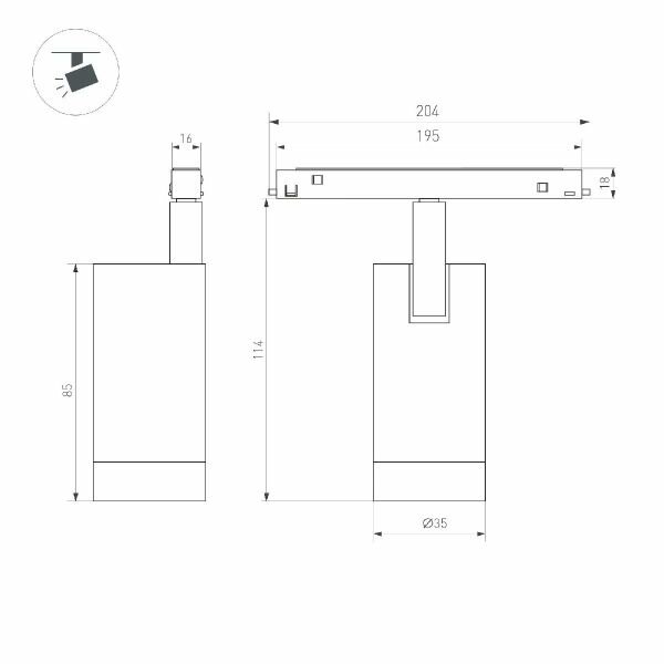 045064 Светильник MAG-ORIENT-SPOT-R35-6W Warm3000 (BR, 24 deg, 48V) (Arlight, IP20 Металл, 5 лет)