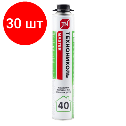 Комплект 30 штук, Пена монтажная Технониколь MASTER 40 600 МЛ всесезонная (239454)