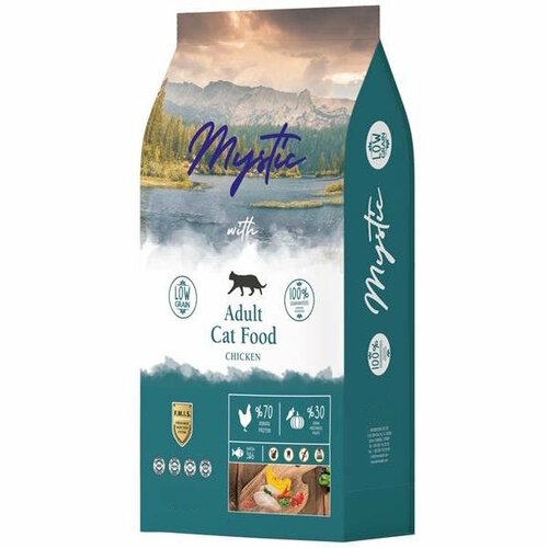 Mystic Adult Cat Food Chicken сухой корм для кошек с курицей 15кг pawpaw adult cat food with chicken полнорационный сухой корм для кошек с курицей