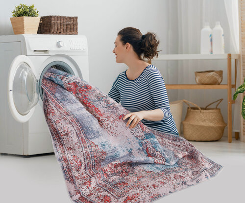 Изображение товара Ковер Divahome "Килим", прикроватный, безворсовый, 60x90 см, полиэстер/хлопок