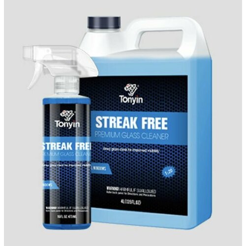 TM05 Премиальный очиститель стекол STREAK FREE PREMIUM GLASS CLEANER TONYIN, 4 л.