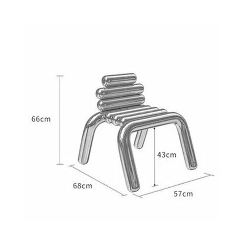 Стул из нержавеющей стали в стиле Bibendum Chair by Toni Grilo by Riluc (маленький 57*68*66 см)