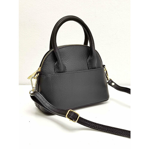 Сумка STEFFALINI, фактура зернистая, черный