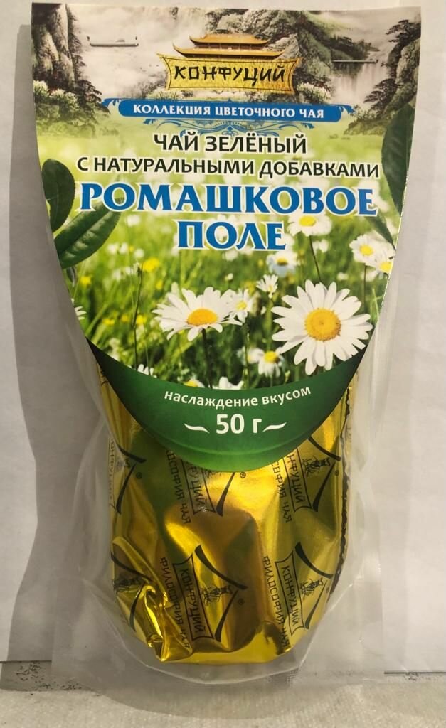 Чай зелёный с натуральными добавками "Ромашковое поле".