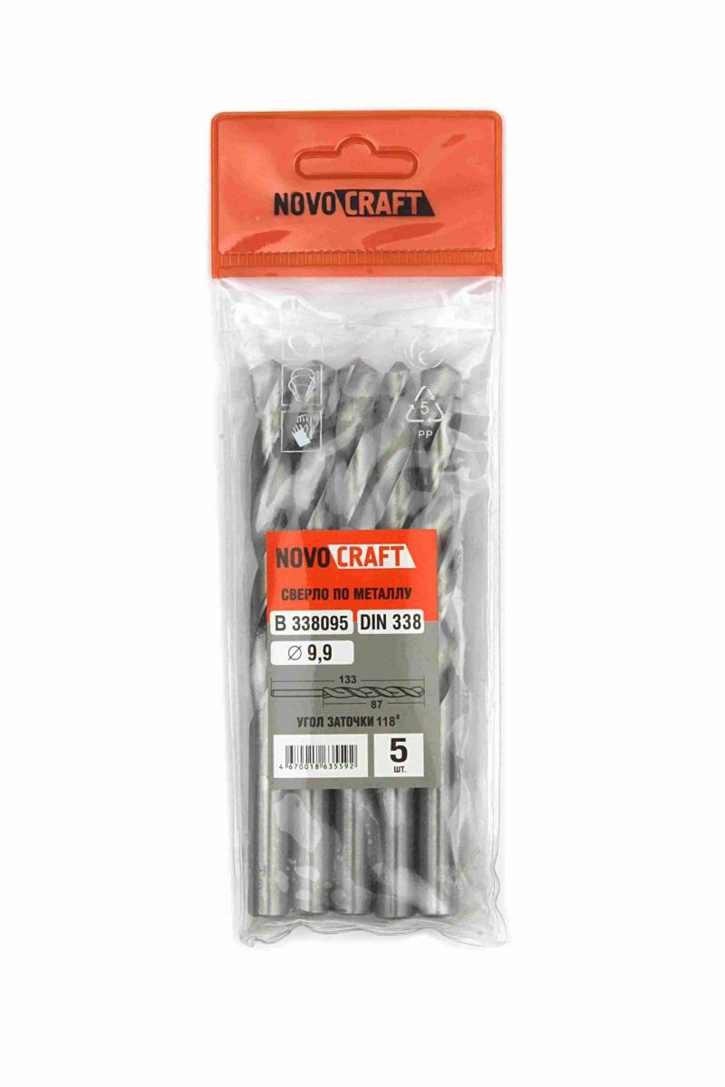 фото Сверло по метaллу 9,9 мм Novocraft Sand средняя серия, DIN 338, уп. 5 шт.
