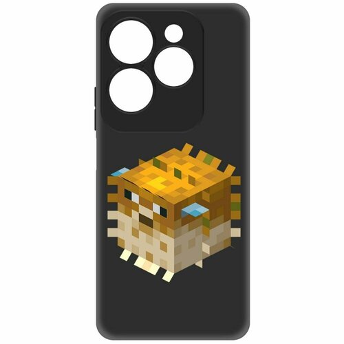 Чехол-накладка Krutoff Soft Case Minecraft-Иглобрюх для INFINIX Hot 40 Pro черный чехол накладка krutoff soft case minecraft свинка для infinix hot 40 pro черный