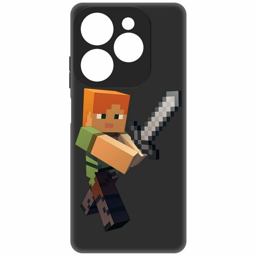 Чехол-накладка Krutoff Soft Case Minecraft-Алекс для INFINIX Hot 40i черный чехол накладка krutoff soft case minecraft алекс для infinix hot 40 pro черный