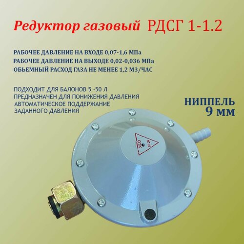 Редуктор газовый для баллона (регулятор давления) РДСГ 1-1.2 