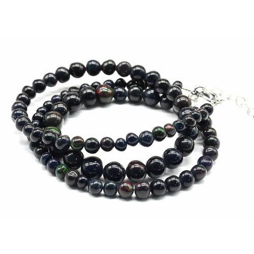 фото Бусы, опал, длина 43 см бусы из опала черного шарик 4-6мм, 43см, 9,5г