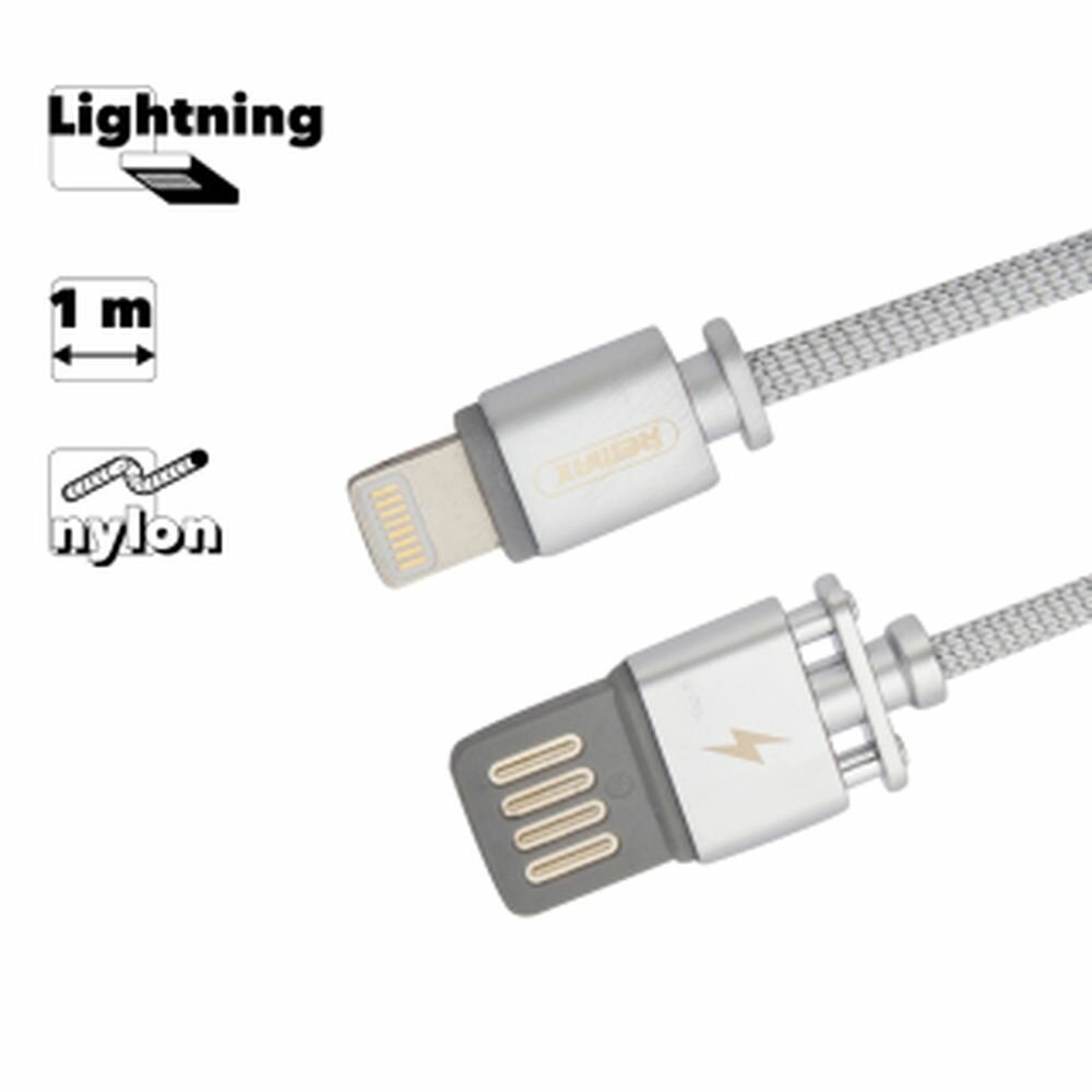 USB кабель Remax Dominator Series Cable RC-064i для смартфона Apple Lightning 8-pin, серебряный