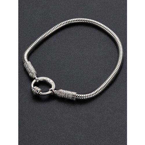 Браслет Angelskaya925 Браслет женский для шармов пандора, серебро, 925 проба, родирование, чернение, длина 16 см.