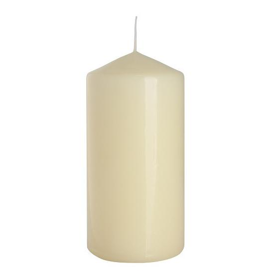 Свеча Metro Professional столбовая белая лакированная, 4 x 9 см
