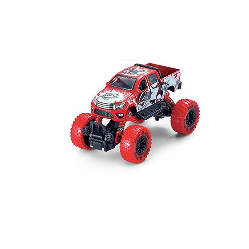 Машина WINCARS YK-2201-red Джип с большими колёсами инерционный металлический 14 см, красный