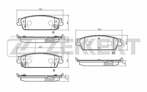 Колодки тормозные Cadillac Escalade III 06-; Chevrolet Tahoe (GMT900) 07- задние дисковые Zekkert