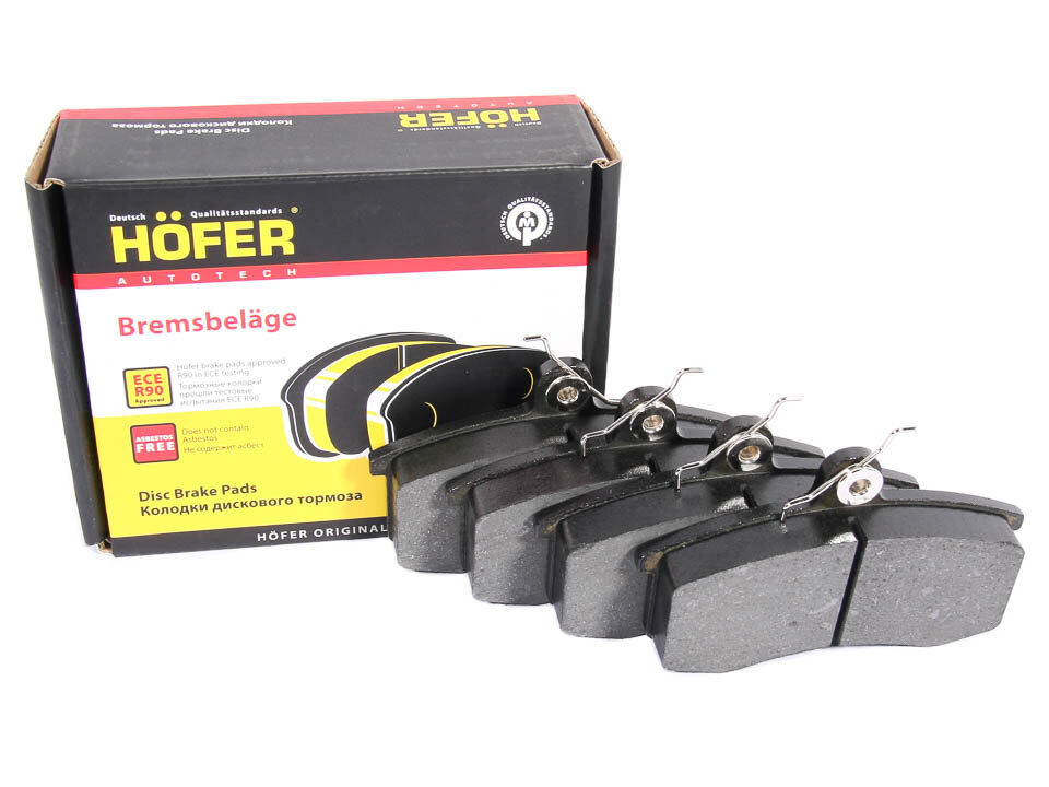 Колодки тормозные передние 2108 (к-т 4шт) HOFER HF 350803