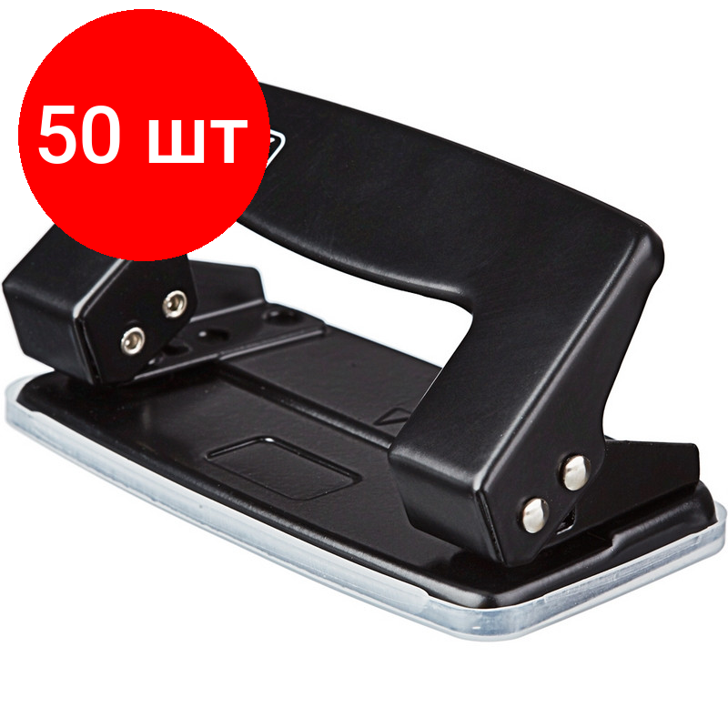 Комплект 50 штук, Дырокол ATTACHE 6304 до 10л., металл., черный