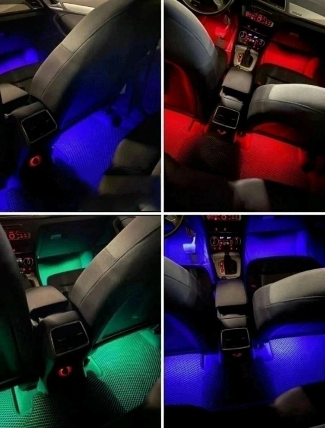 Подсветка в салон автомобиля светодиодная. Лента ночник LED с пультом ДУ через прикуриватель свет для ног на педали. IkoloL