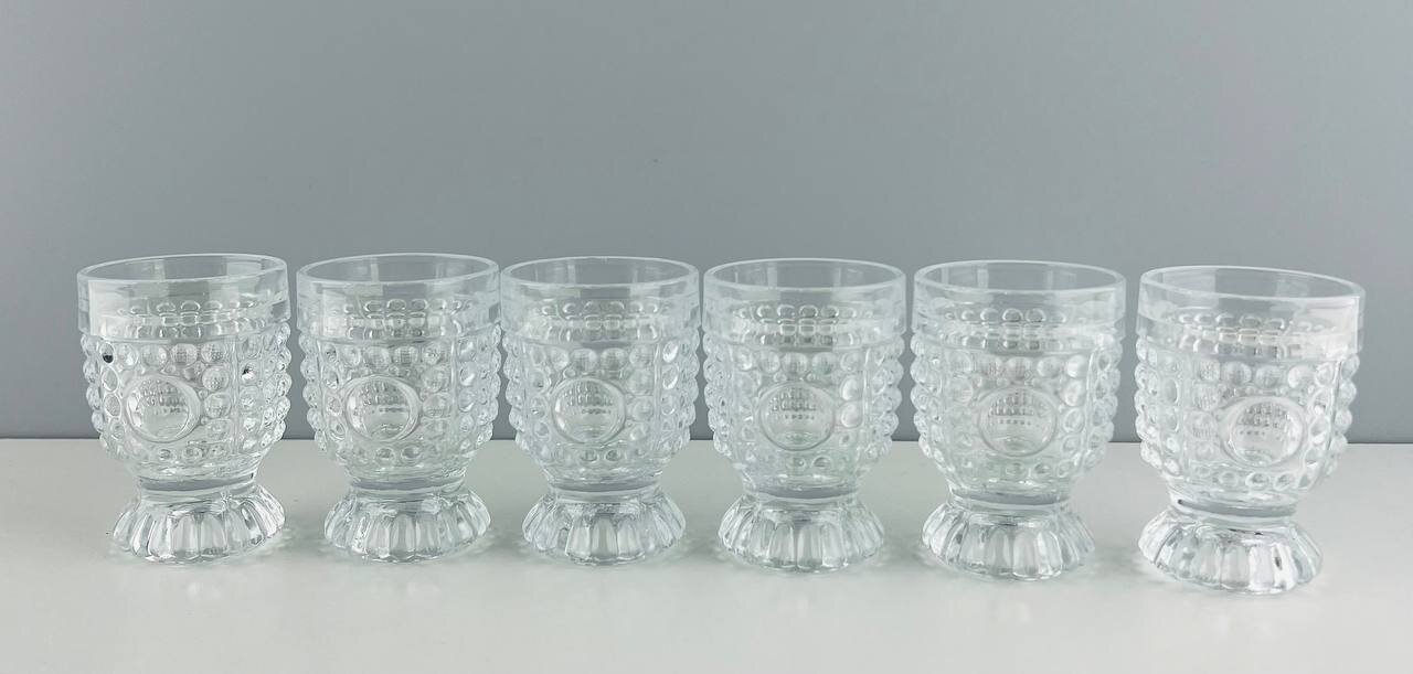 фото Набор винтажных рюмок "Прозрачная роса". Стекло. СССР, 1980-е.