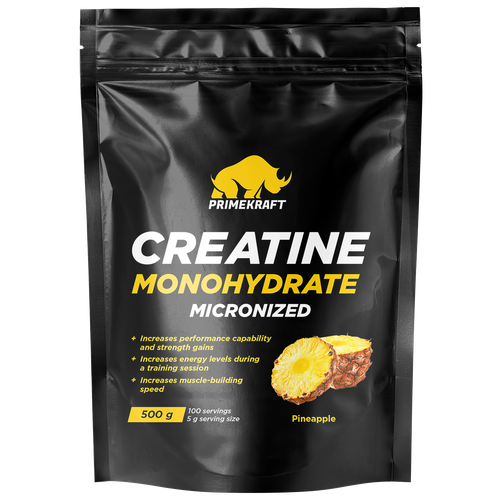 Креатин Моногидрат PRIMEKRAFT Creatine Monohydrate Micronized, pineapple (ананас), 500 гр / 100 порций