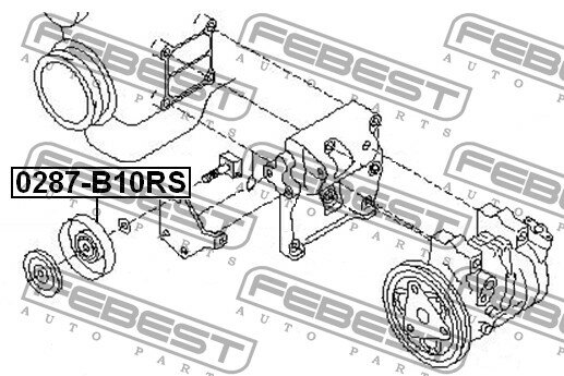 Ролик-натяжитель ручейкового ремня, 0287B10RS FEBEST 0287-B10RS