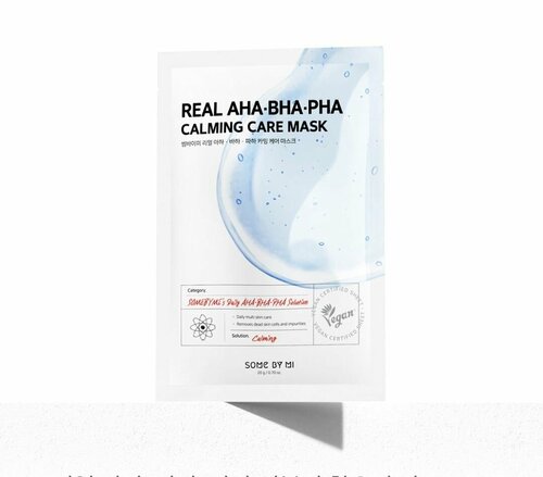 SOME BY MI Набор Успокаивающая тканевая маска для лица с кислотами REAL AHA-BHA-PHA CALMING CARE MASK, 5 шт