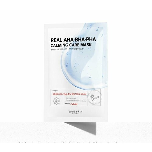 SOME BY MI Набор Успокаивающая тканевая маска для лица с кислотами REAL AHA-BHA-PHA CALMING CARE MASK, 5 шт