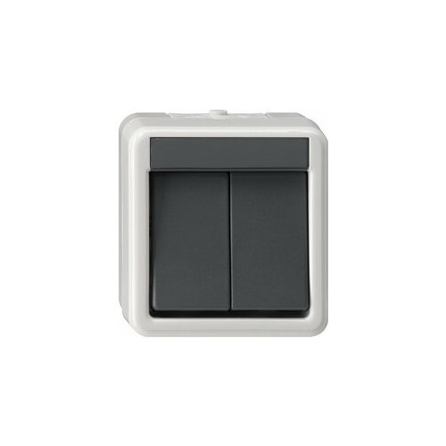 Gira wg ap Выключатель двуклавишный IP44, серый kcd1 101n 3 3v led illuminated rocker switch light t85 250vac rocker switch single pole on off with 12v 24 220v lamp