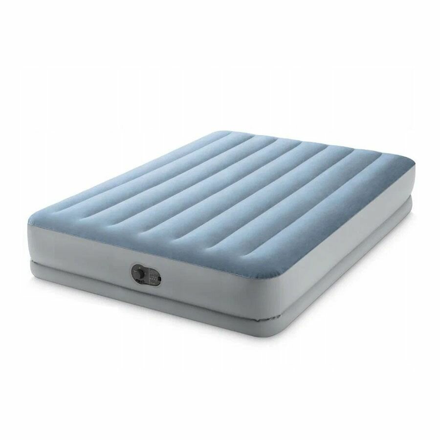 Надувной матрас INTEX Dura-Beam Mid-Rise Comfort насосом USB 64159, двуспальный, встроенный USB 5V насос, 272кг