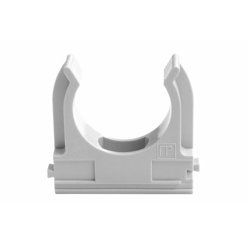 Держатель 16 мм ПВХ серый для труб | код PR.0616 | Промрукав (упак.200 шт.)