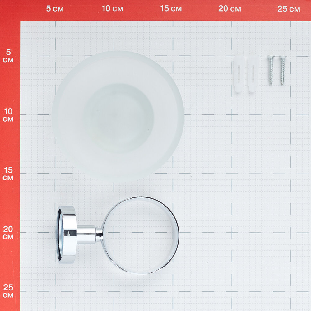 Мыльница для ванной Fora Long с держателем силумин/стекло хром (L036) — фото 1