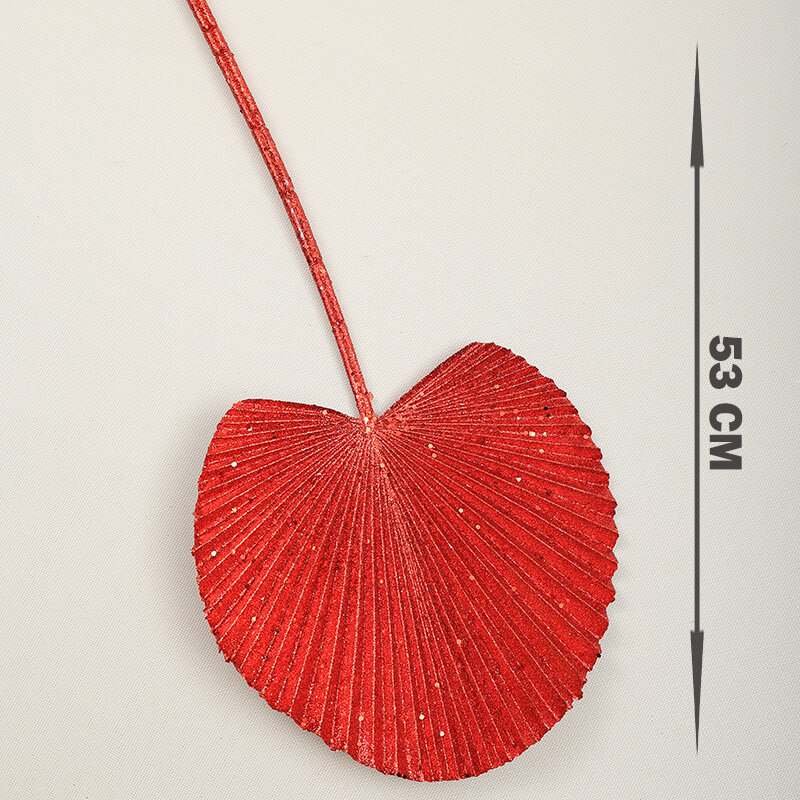 Бордовый декоративный новогодний лист Merry Green 53см