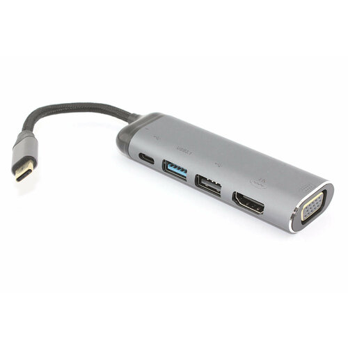 переходник usb type c hdmi vga usb usb c audio atcom at2810 Кабель Type-C на VGA + HDMI + USB 3.1 + Type C + PD + USB 2.0