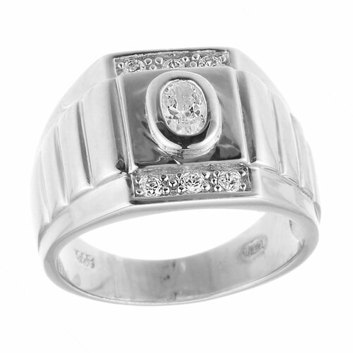 фото Кольцо element47, серебро, 925 проба, фианит, размер 19.25