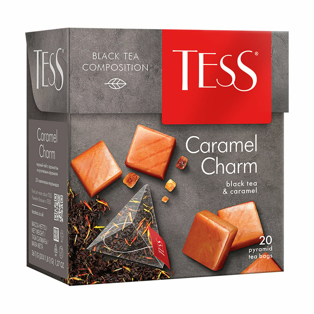 Чай чёрный "Caramel Charm", TESS, карамель, 20 пирамидок, 36 г
