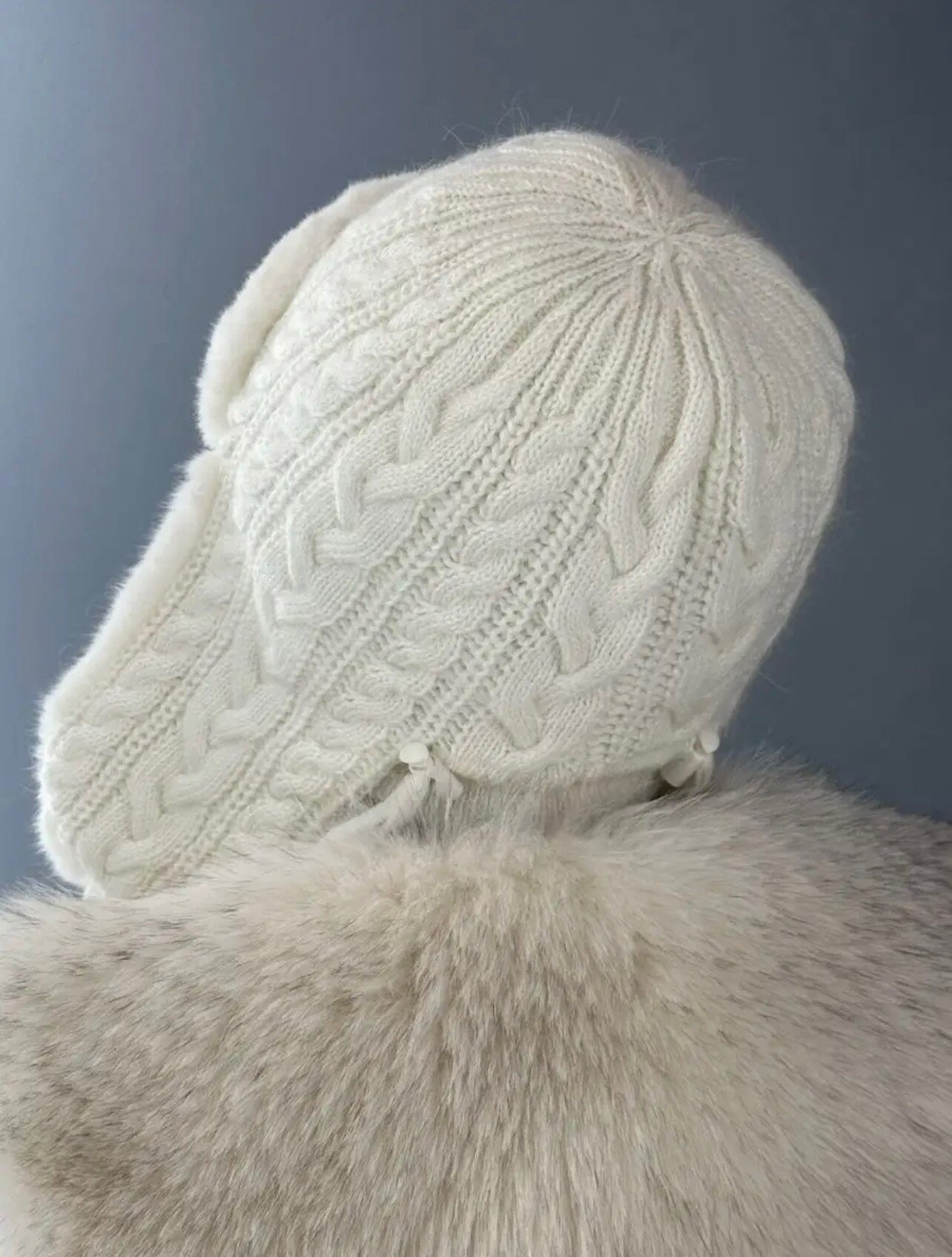 Шапка-ушанка для женщин, размер 52-58, белый — фото 1
