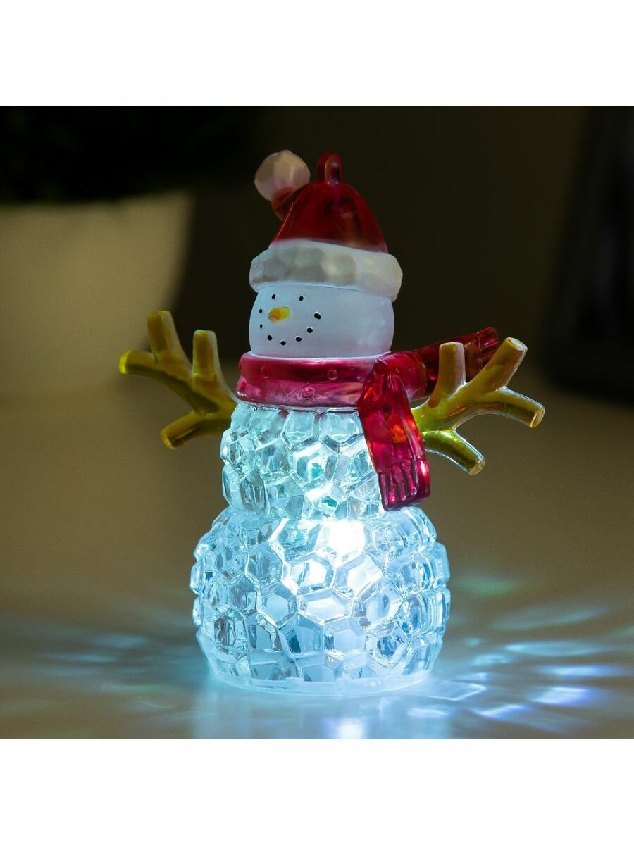 Ночник "Снеговик" LED 1Вт RGB 3хLR44 прозрачный 8х8х10см - фотография № 8