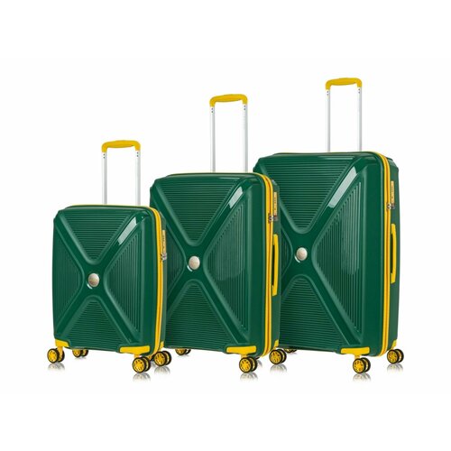 фото Комплект чемоданов l'case, 3 шт., 119 л, размер s/m/l, зеленый