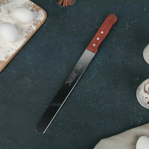 Нож для бисквита, ровный край, ручка дерево, рабочая поверхность 25 см