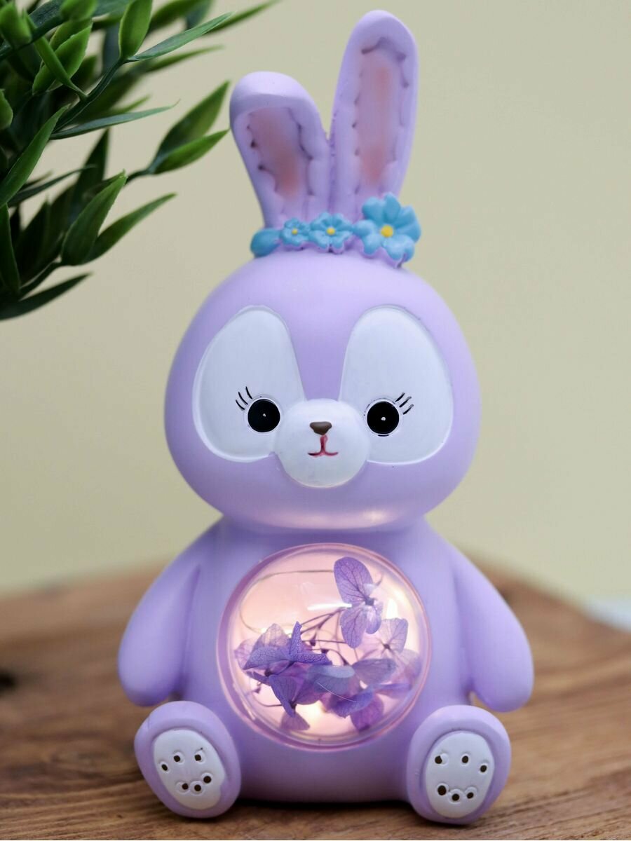 Ночник, светильник детский Flower bunny purple - фотография № 1