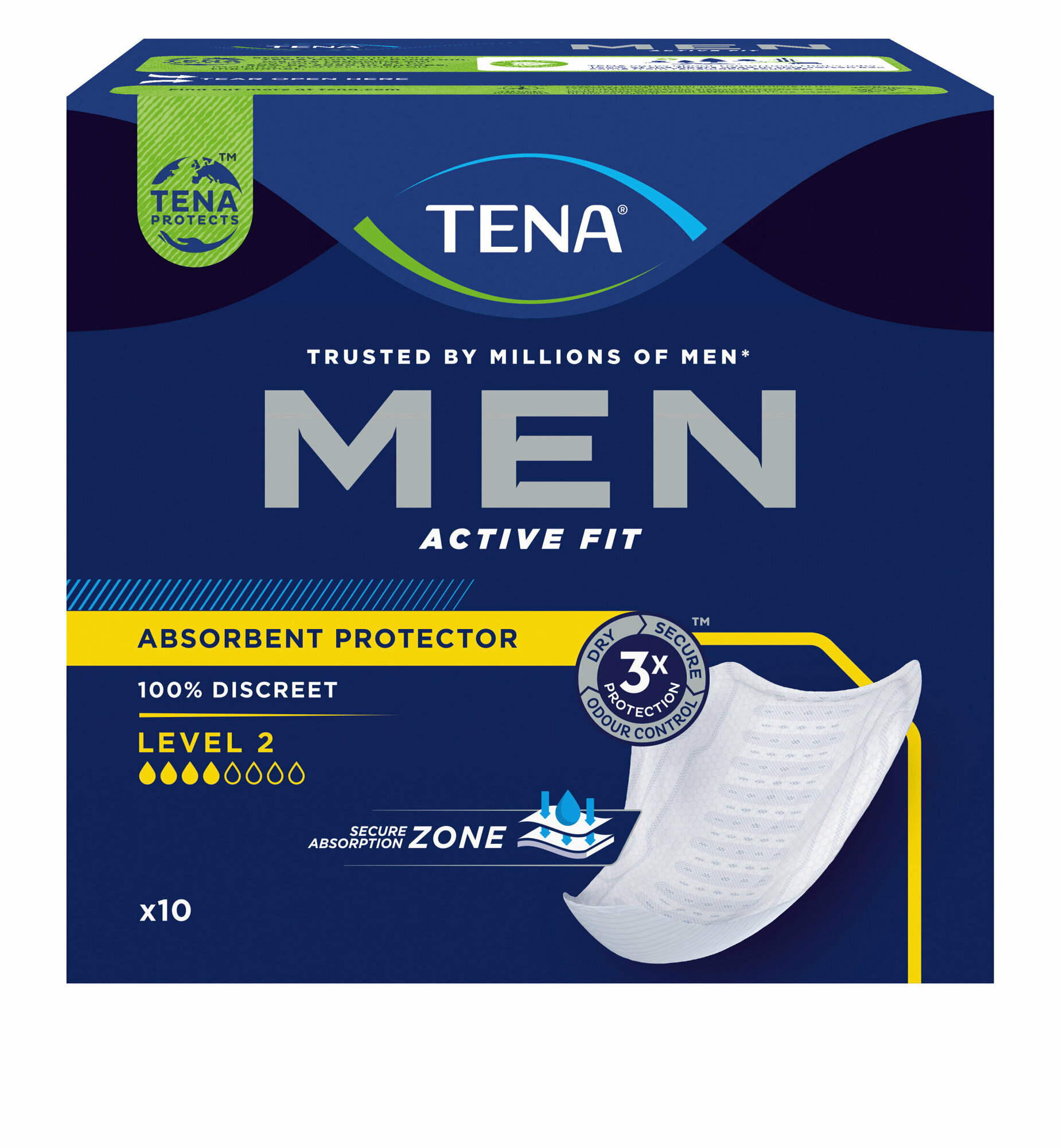 Tena Men Level 2 / Тена Мен Уровень 2 - урологические прокладки для мужчин, 10 шт.