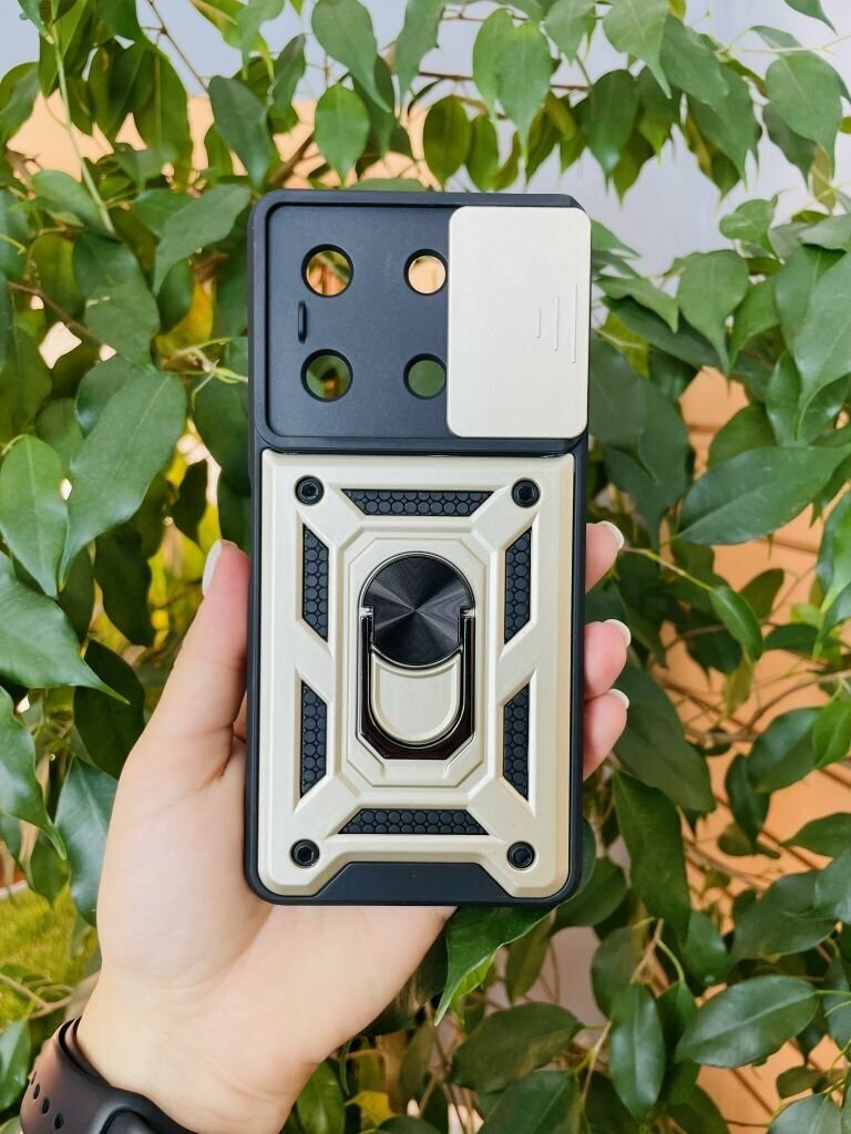 Чехол противоударный для Infinix Note 30 Pro / Инфиникс Ноте 30 Про с защитой камеры armors (Золотой)