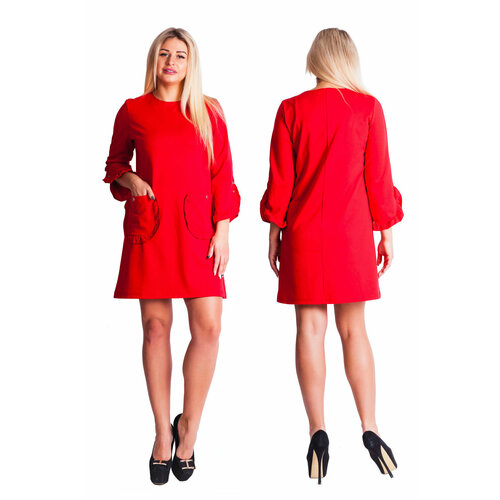 Платье Неженка, размер 46, красный платье magda с карманами 46 размер новое